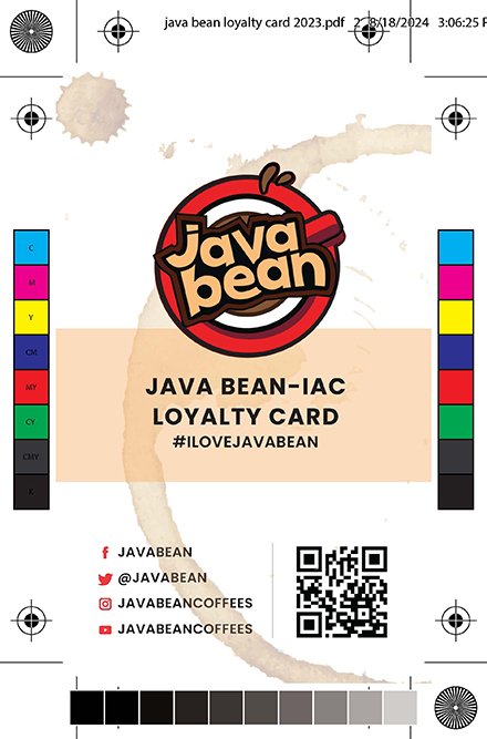 Java Bean Loyalty Card Front