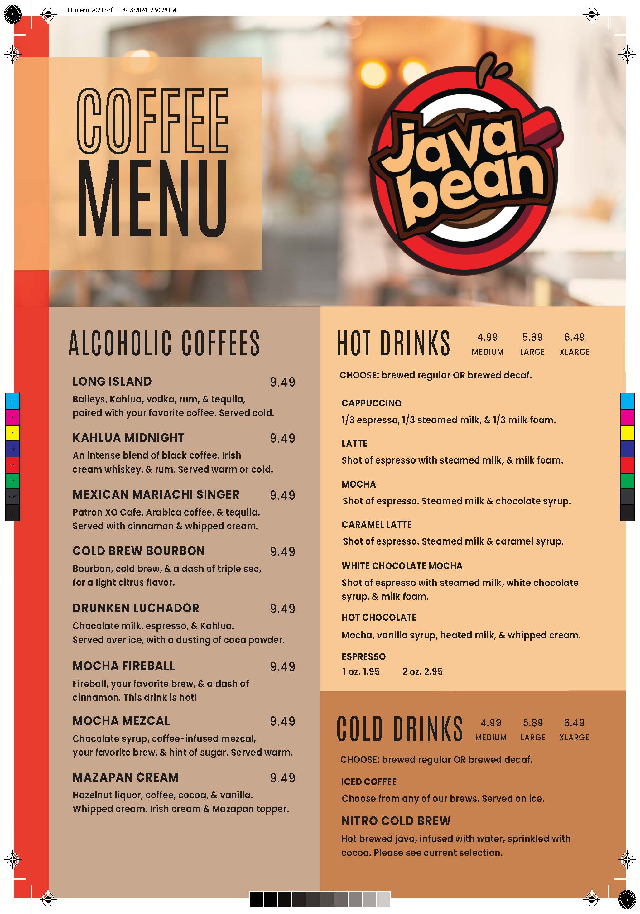 Java Bean Menu Final 1