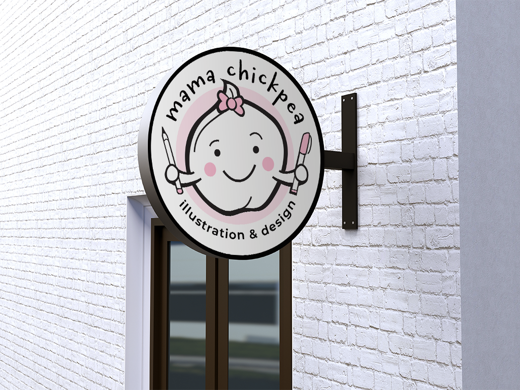 Mama Chickpea Branding Signage Mock-Up