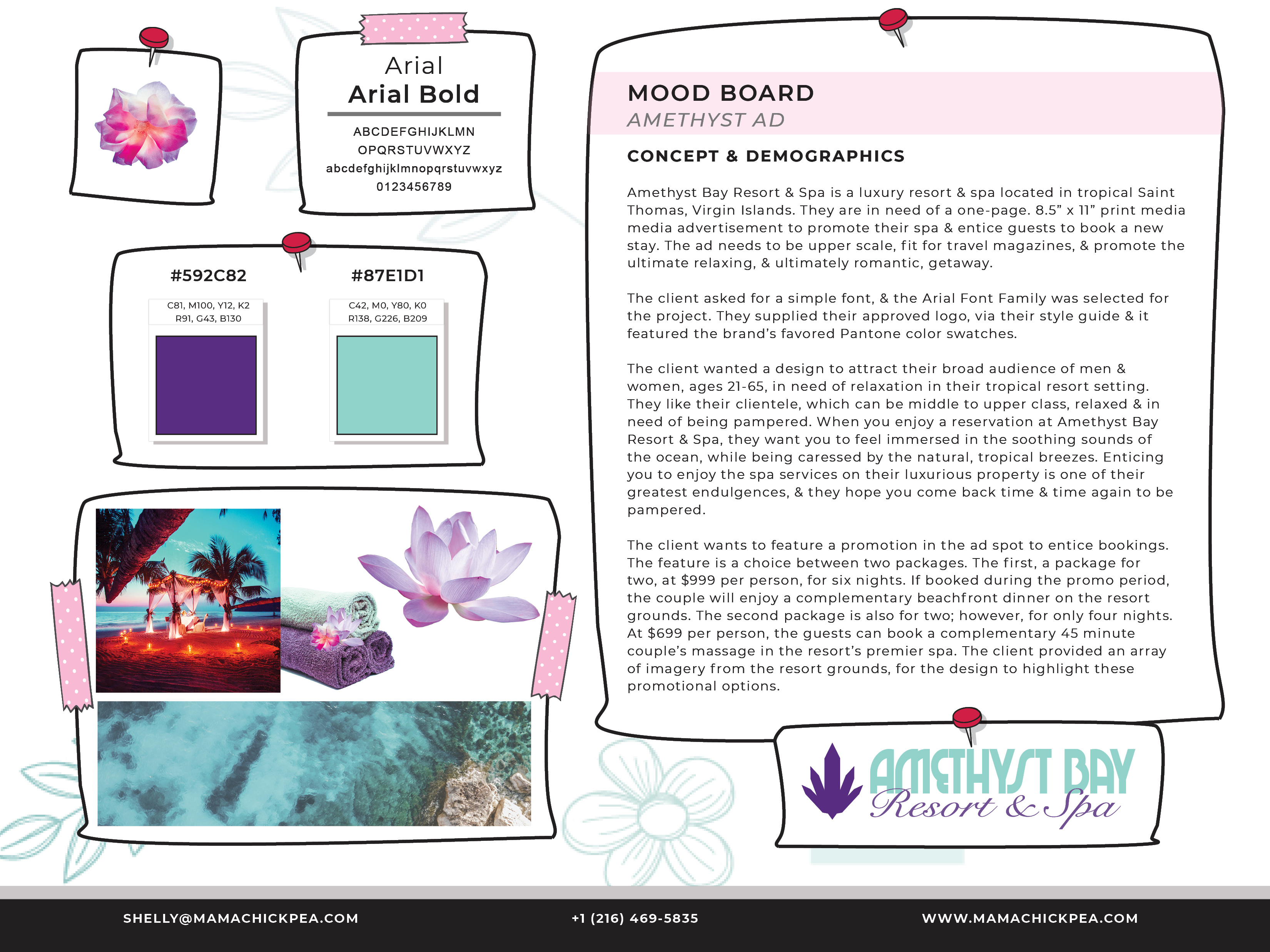 Amethyst Bay Ad Moodboard