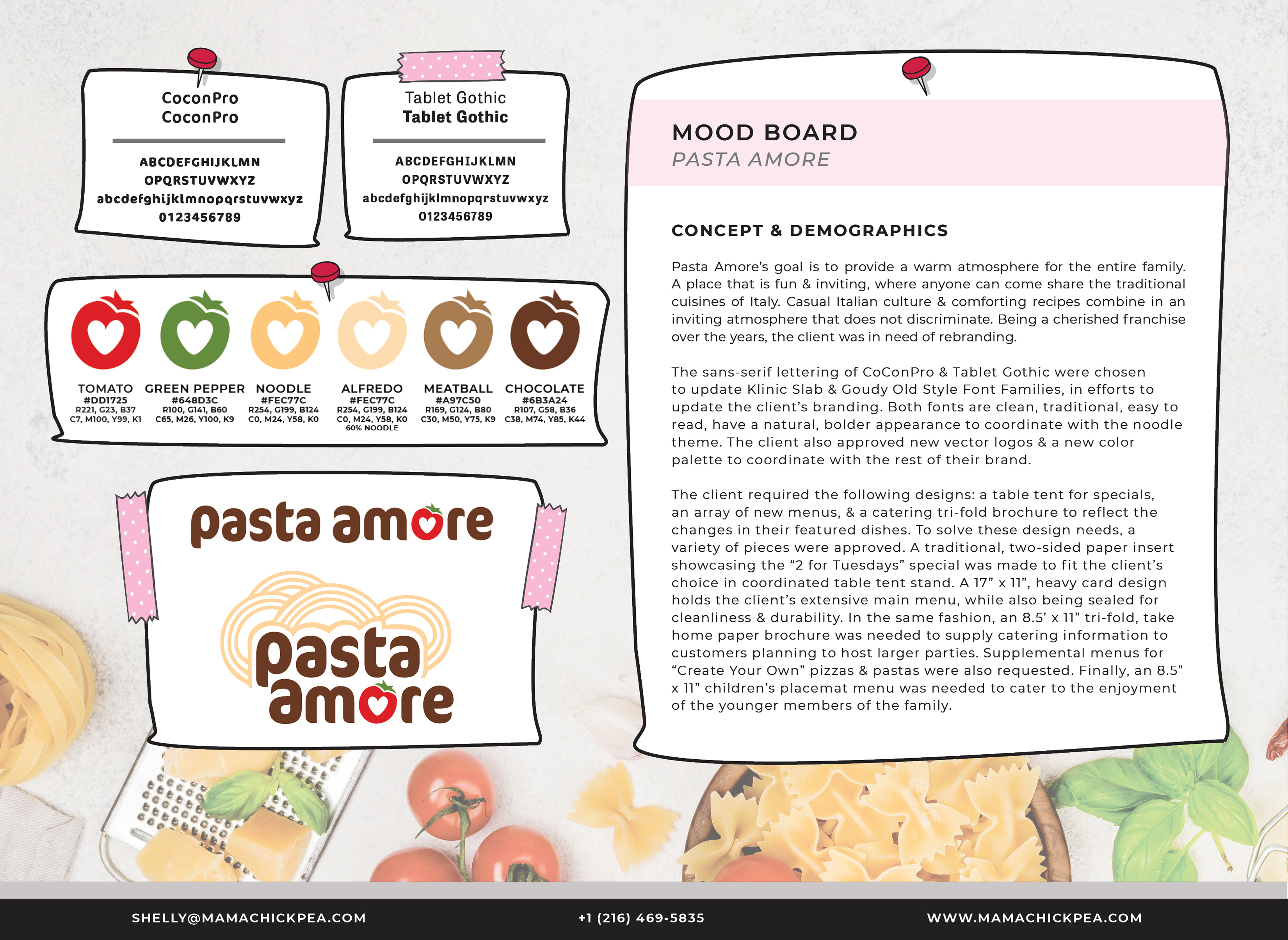 Pasta Amore Branding Project Moodboard