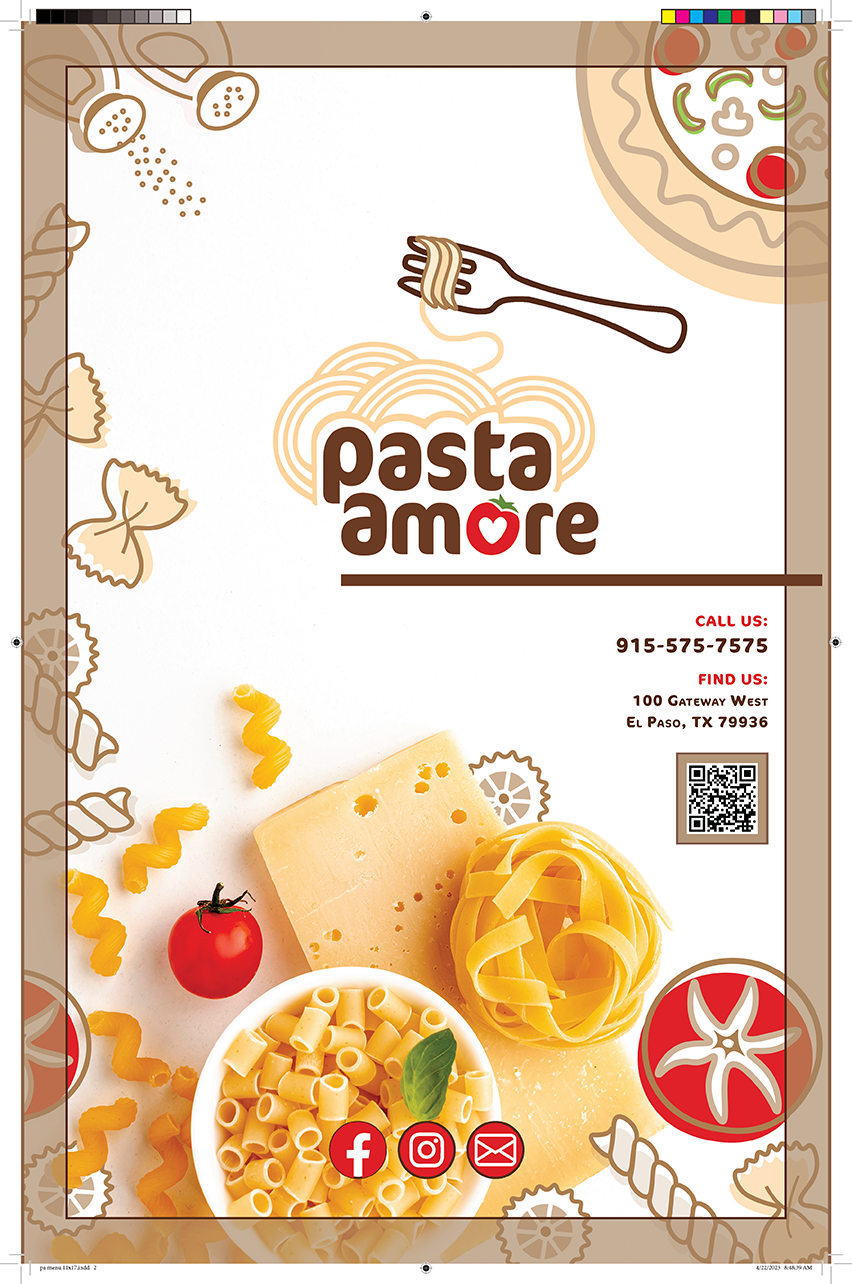 Pasta Amore Menu 1