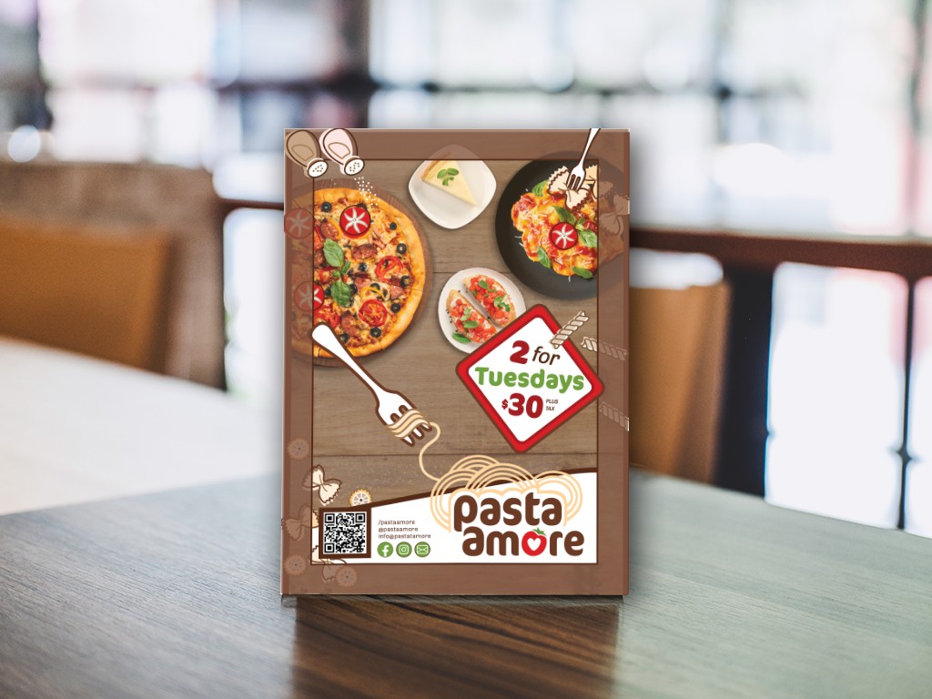 Pasta Amore Table Tent