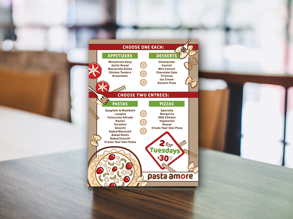 Pasta Amore Table Tent Mock-Up (Back)